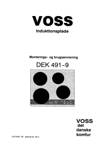 Brugsanvisning Voss DEK491-9 Kogesektion