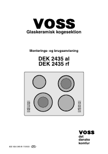 Brugsanvisning Voss DEK2435-AL Kogesektion