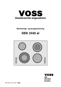 Brugsanvisning Voss DEK2445-AL Kogesektion