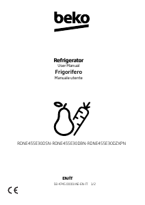 Manuale BEKO RDNE455E30DBN Frigorifero-congelatore