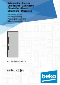 Manual BEKO RCNA366E30ZXP Fridge-Freezer