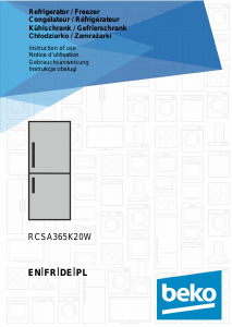 Handleiding BEKO RCSA365K20W Koel-vries combinatie