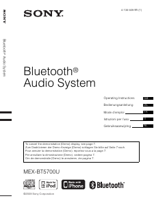 Handleiding Sony MEX-BT5700U Autoradio