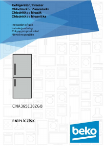 Návod BEKO CNA365E30ZGB Chladnička s mrazničkou