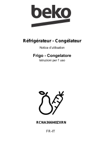 Manuale BEKO RCNA366I40ZXRN Frigorifero-congelatore