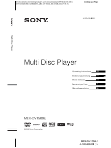 Bedienungsanleitung Sony MEX-DV1500U Autoradio