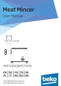 Manual BEKO MMP7220W Tocator carne