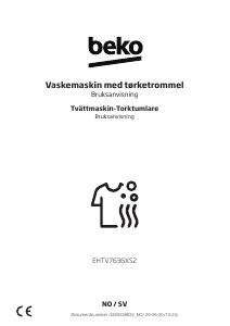 Bruksanvisning BEKO EHTV7636XS2 Kombimaskin vask-tørk