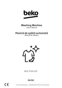 Manual BEKO WUE 7636 X0A Mașină de spălat