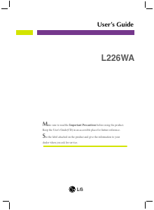 Manual LG L226WA-BN LCD Monitor