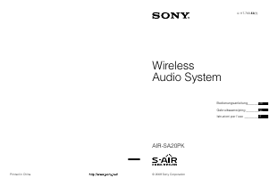 Manuale Sony AIR-SA20PK Sistema docking con altoparlanti