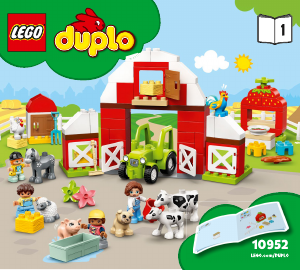 Bedienungsanleitung Lego set 10952 Duplo Scheune, Traktor und Tierpflege