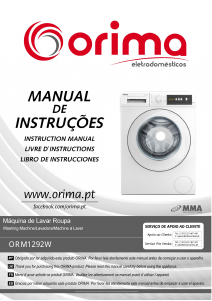 Manual Orima ORM 1292 W Máquina de lavar roupa