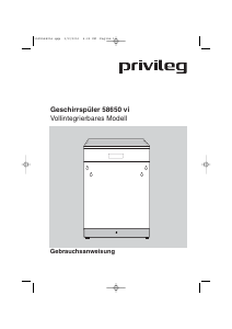 Bedienungsanleitung Privileg 58650 vi Geschirrspüler