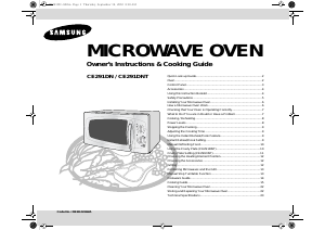 Manual Samsung CE291DNT Microwave