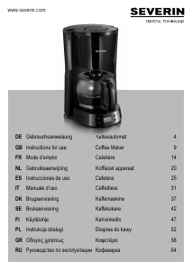 Brugsanvisning Severin KA 4192 Kaffemaskine