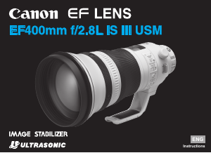 Handleiding Canon EF 400mm f/2.8L IS III USM Objectief