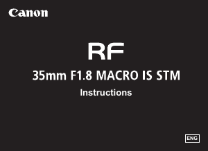 Manual Canon RF 35mm F1.8 Macro IS STM Camera Lens