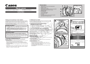 Manual Canon EF 50mm f/2.5 Compact macro Camera Lens