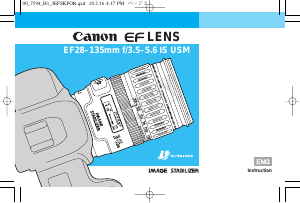 Manual Canon EF 28-135mm f/3.5-5.6 IS USM Camera Lens