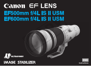 Manual Canon EF 600mm f/4L IS II USM Camera Lens