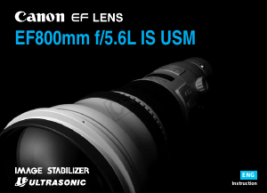 Manual Canon EF 800mm f/5.6L IS USM Camera Lens