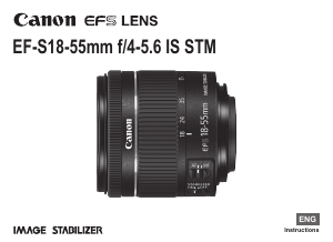 Manual Canon EF-S 18-55mm f/4-5.6 STM Camera Lens