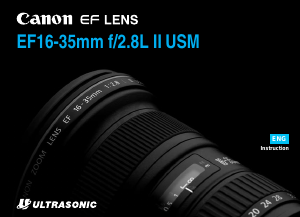 Manual Canon EF 16-35mm f/2.8L USM Camera Lens