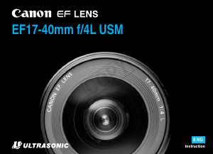 Handleiding Canon EF 17-40mm f/4L USM Objectief