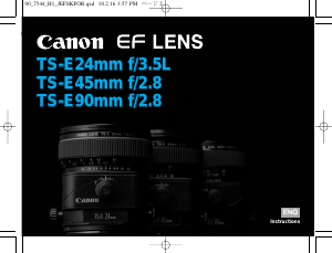 Manual Canon TS-E 45mm f/2.8 Camera Lens