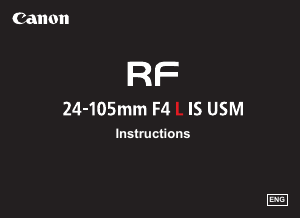 Manual Canon RF 24-105mm F4 L IS USM Camera Lens