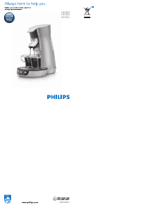 Bruksanvisning Philips HD7826 Senseo Viva Cafe Kaffemaskin