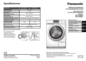 Bedienungsanleitung Panasonic NA-140XR1 Waschmaschine