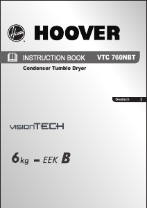 Bedienungsanleitung Hoover VTC 760 NBT Trockner