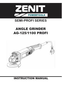 Manual Zenit ZUSH-125/1100 Profi Angle Grinder