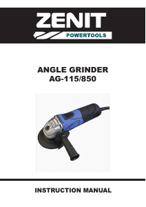 Manual Zenit ZUSH-115/850 Angle Grinder