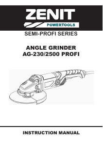 Manual Zenit ZUSH-230/2500 Profi Angle Grinder