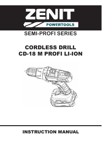 Manual Zenit ZSHA-18 M profi Li-ion Drill-Driver