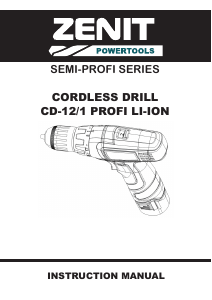 Manual Zenit ZSHA-12/1 Profi Li-ion Drill-Driver