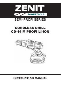 Manual Zenit ZSHA-14 M profi Li-ion Drill-Driver