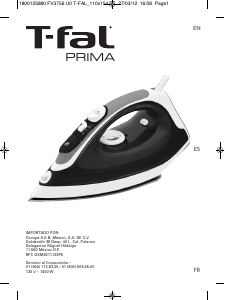 Manual Tefal FV3761X0 Prima Iron