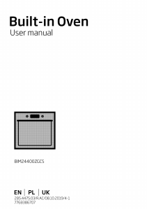 Manual BEKO BIM24400ZGCS Oven