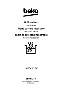 Manuale BEKO HIGG 64123 SW Piano cottura