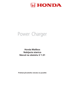 Návod Honda Power Charger Nabíjacia stanica