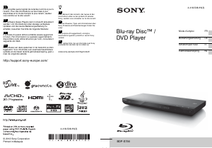 Mode d’emploi Sony BDP-S790 Lecteur de blu-ray