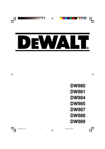 Bruksanvisning DeWalt DW987 Borrskruvdragare