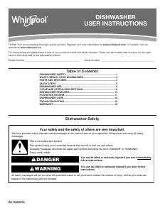 Manual de uso Whirlpool WDT710PAHW Lavavajillas