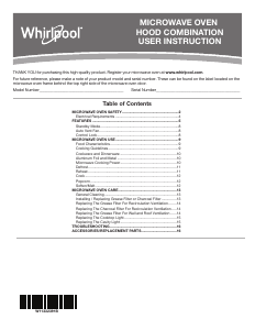 Manual de uso Whirlpool WML35011KW Microondas