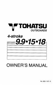 Manual Tohatsu MFS 9.9B2 Outboard Motor