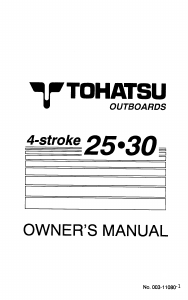 Manual Tohatsu MFS 25A Outboard Motor